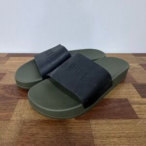 NoBull Unisex Slides M11 W12 Black Green Color Block Slip On Sport Sandal Jelly